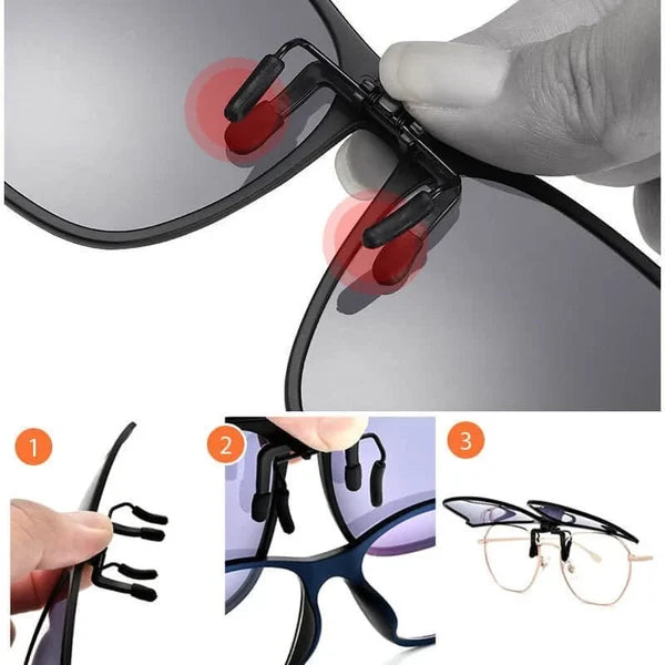 Skanto | OogZeker Clip-on Sonnenbrille – Leichte polarisierte UV400 Clips für Brillenträger