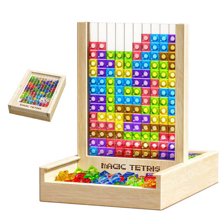 Skanto | TetrisWood Spiel – Nachhaltiges Holz-Puzzlespiel für Familienspaß & Gehirntraining