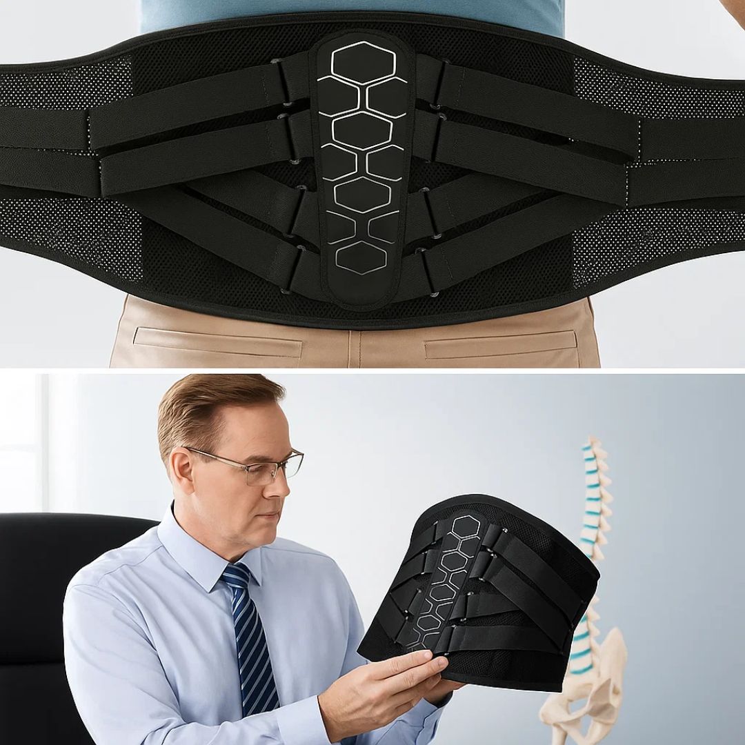 Ultra-atmungsaktive Lendenwirbelstütze – Leichte, stabilisierende Bandage zur Schmerzlinderung und Haltungsunterstützung Skanto