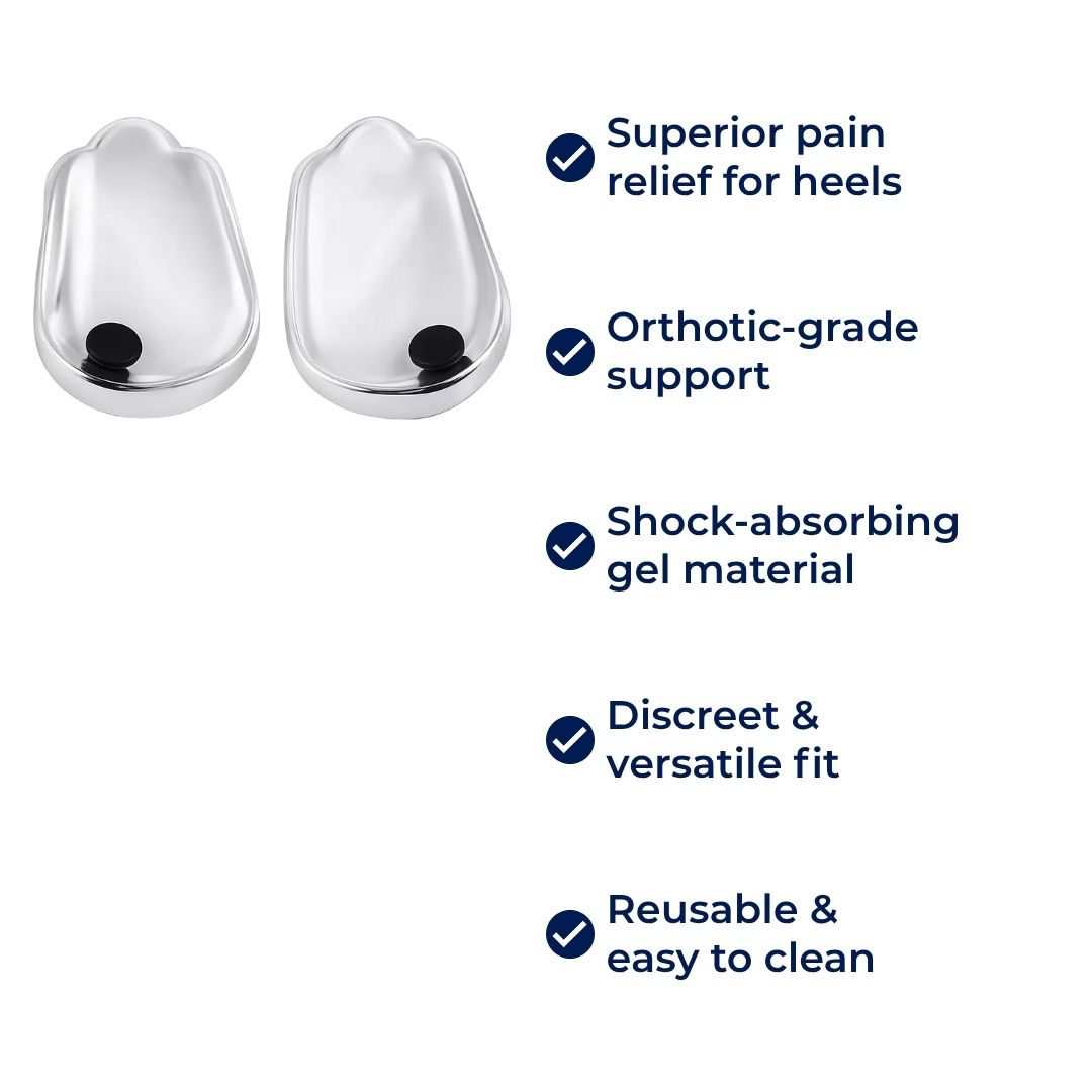 HeelGuard | Fersenschalen aus Silikongel – Linderung von Fersenschmerzen – Stoßdämpfendes Polster – Orthopädische Unterstützung für täglichen Komfort Skanto