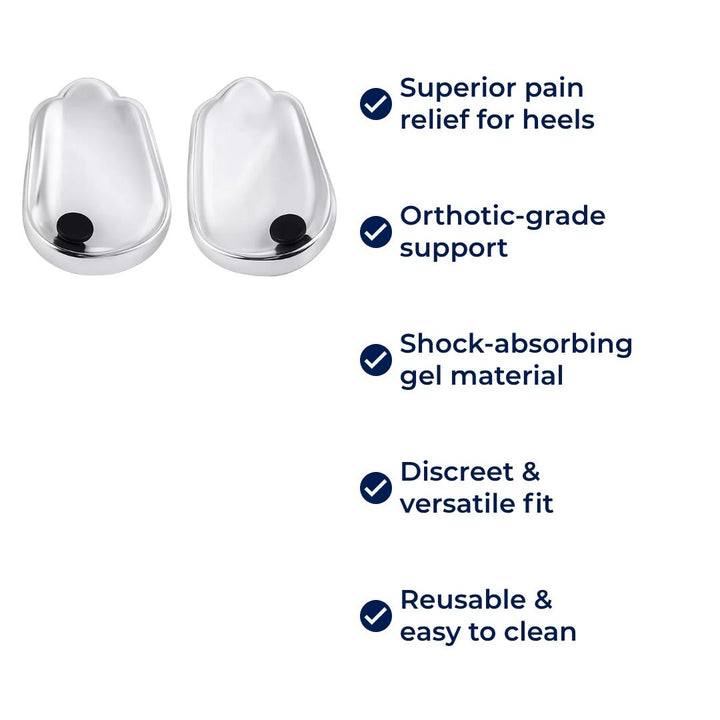 HeelGuard | Fersenschalen aus Silikongel – Linderung von Fersenschmerzen – Stoßdämpfendes Polster – Orthopädische Unterstützung für täglichen Komfort Skanto