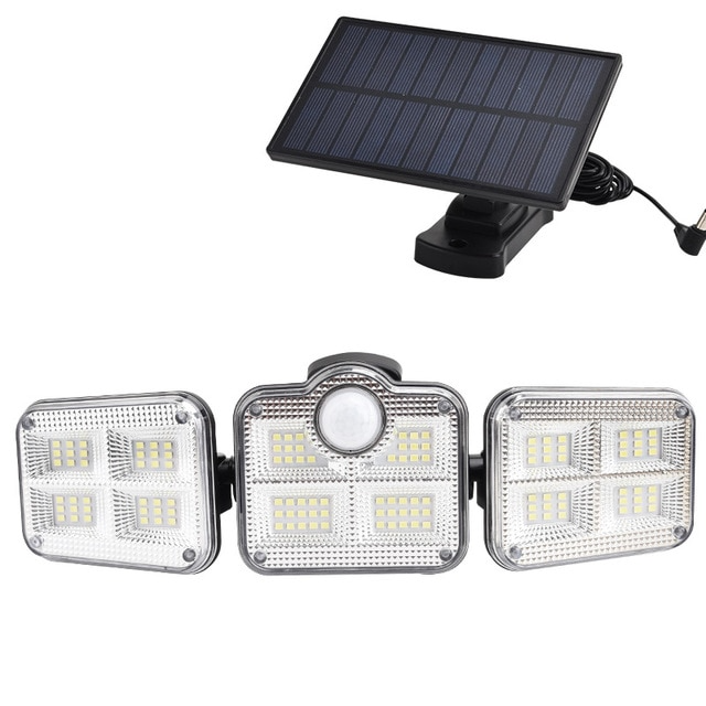 Skanto | Solar-LED-Strahler mit Bewegungsmelder – 3-Strahl-Außenbeleuchtung für Garten, Einfahrt und Garage