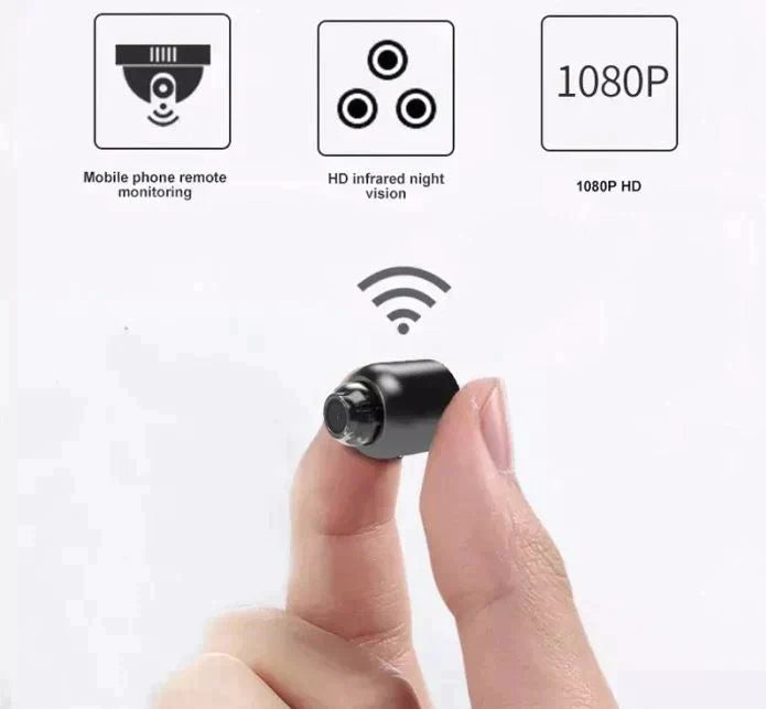 2er-Pack Mini-WiFi-Sicherheitskamera | 1080P HD, 140° Weitwinkel, Nachtsicht, Bewegungserkennung (32GB SD enthalten)