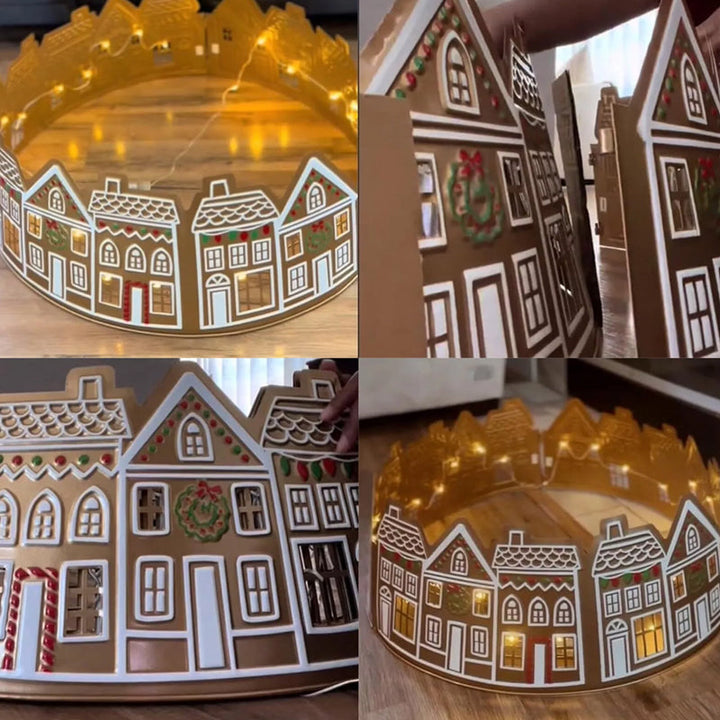 Skanto | LED-Weihnachtsbaumdecke – Lebkuchenhaus-Design aus PVC
