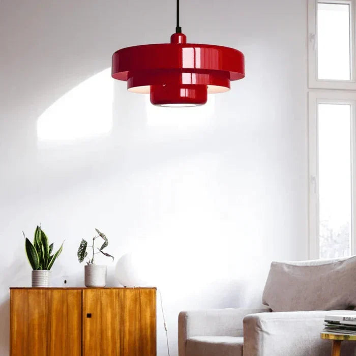 Vintage LED-Pendelleuchte | Mehrschichtiges Metall im nordischen Design | Mehrere Farben
