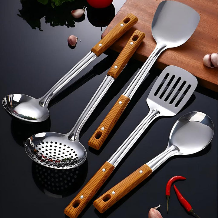 Skanto | Klassisches Küchenutensilien-Set aus Edelstahl (5-teilig)