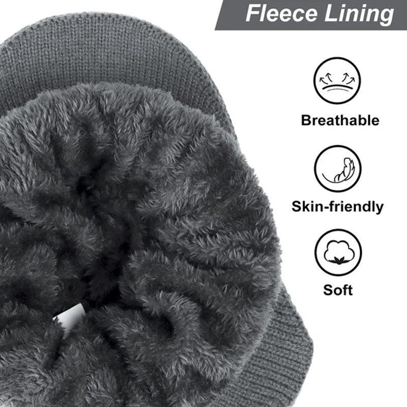 Skanto | Elastische, warme Ohrenschutz-Strickmütze für Outdoor-Fahrten