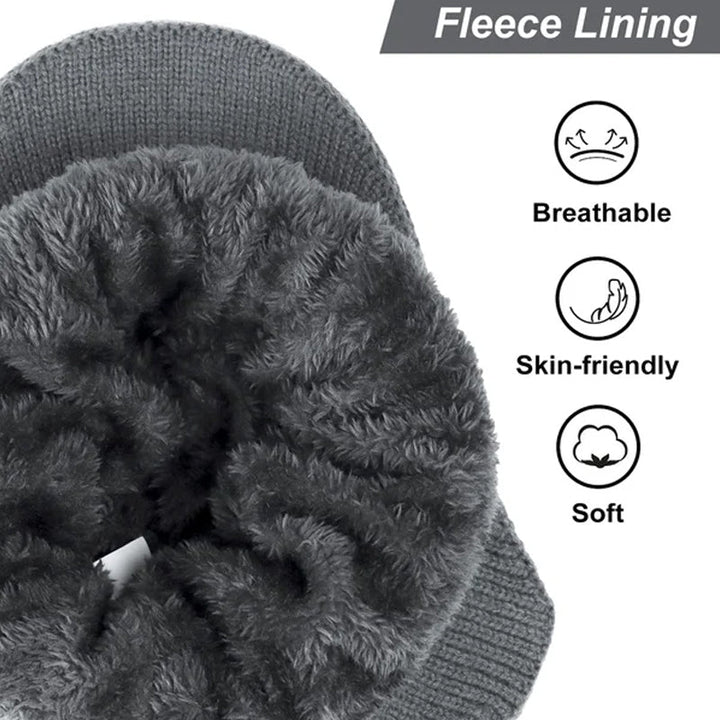 Skanto | Elastische, warme Ohrenschutz-Strickmütze für Outdoor-Fahrten