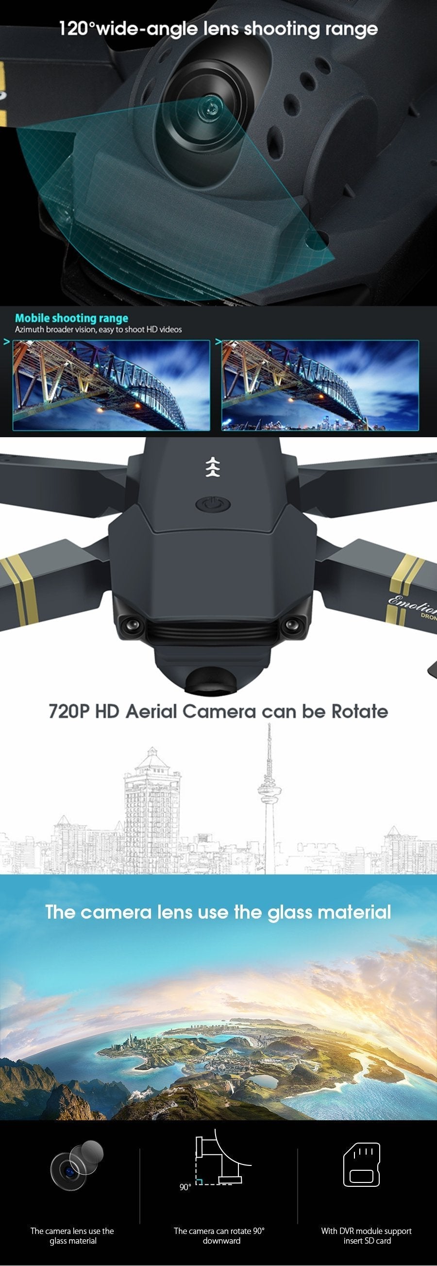 Skanto | Skyhawk HD faltbare Luft-Selfie-Drohne mit 2MP Kamera