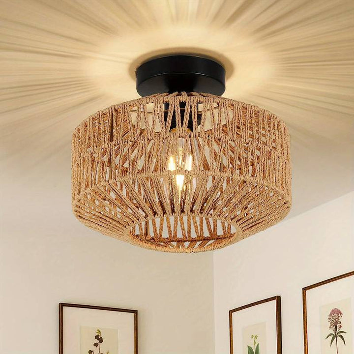 Skanto | WovenCap Pendelleuchte – Boho Chic – Rustikale Eleganz – Moderne Vielseitigkeit
