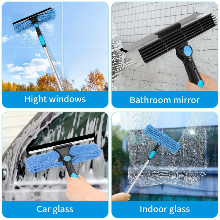 Skanto | Crystal Clear Fensterreiniger – Professionelles 2-in-1 Teleskop-Fenster- und Glasreinigungssystem