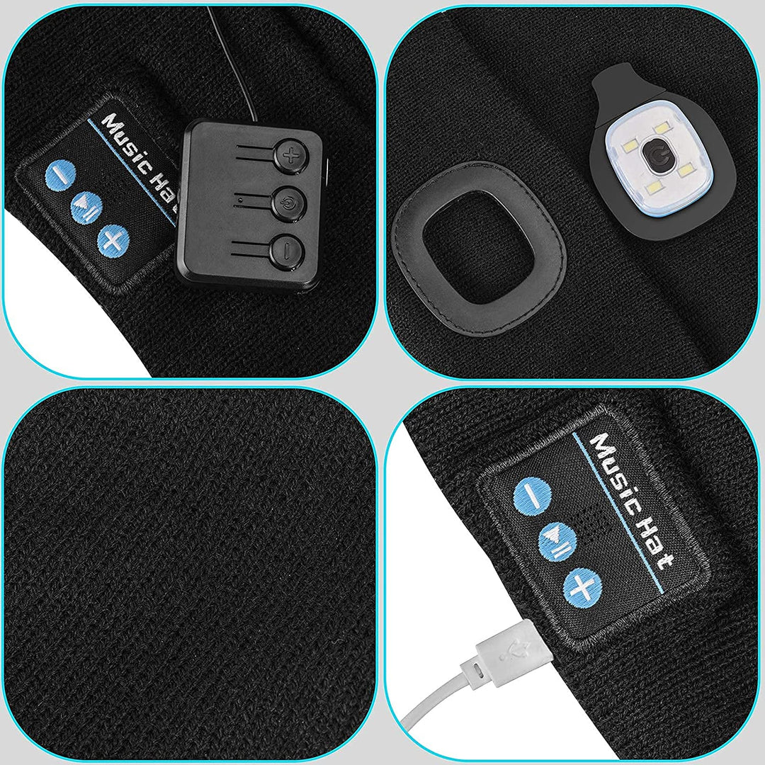 Bluetooth Mütze mit Licht Drahtlose Kopfhörer