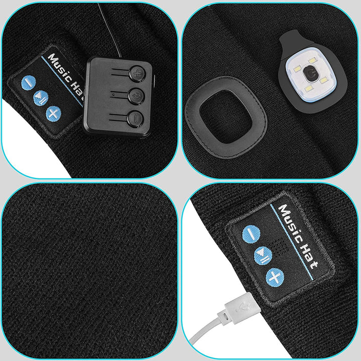 Bluetooth Mütze mit Licht Drahtlose Kopfhörer