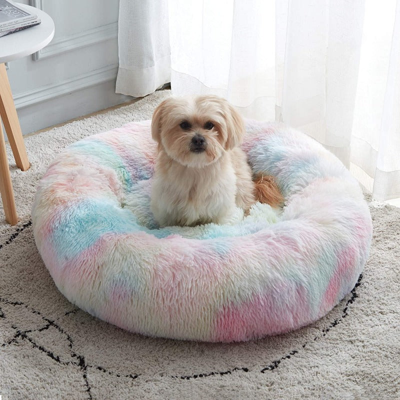 Skanto | Beef Rainbow Extra Plüsch Beruhigende Donut-Hundebetten