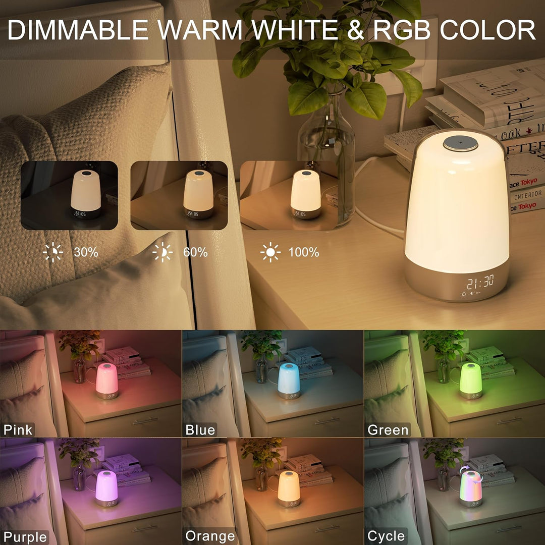 Skanto | Aurora Wake-Up Light | Sonnenaufgang & Sonnenuntergang | USB-C wiederaufladbar