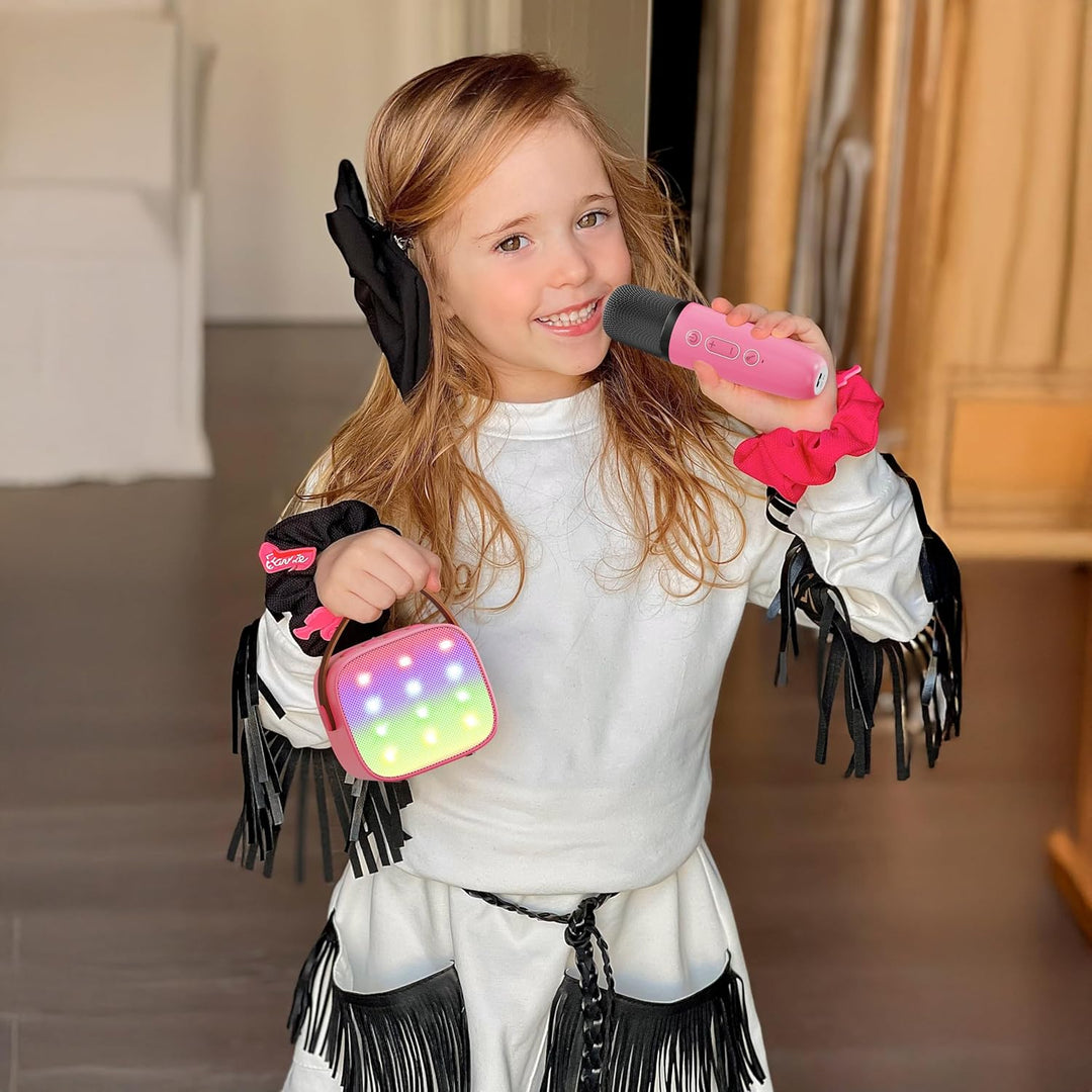 Skanto | Tragbare Mini-Karaoke-Maschine mit Bluetooth-Lautsprecher und 2 kabellosen Mikrofonen – Veylo