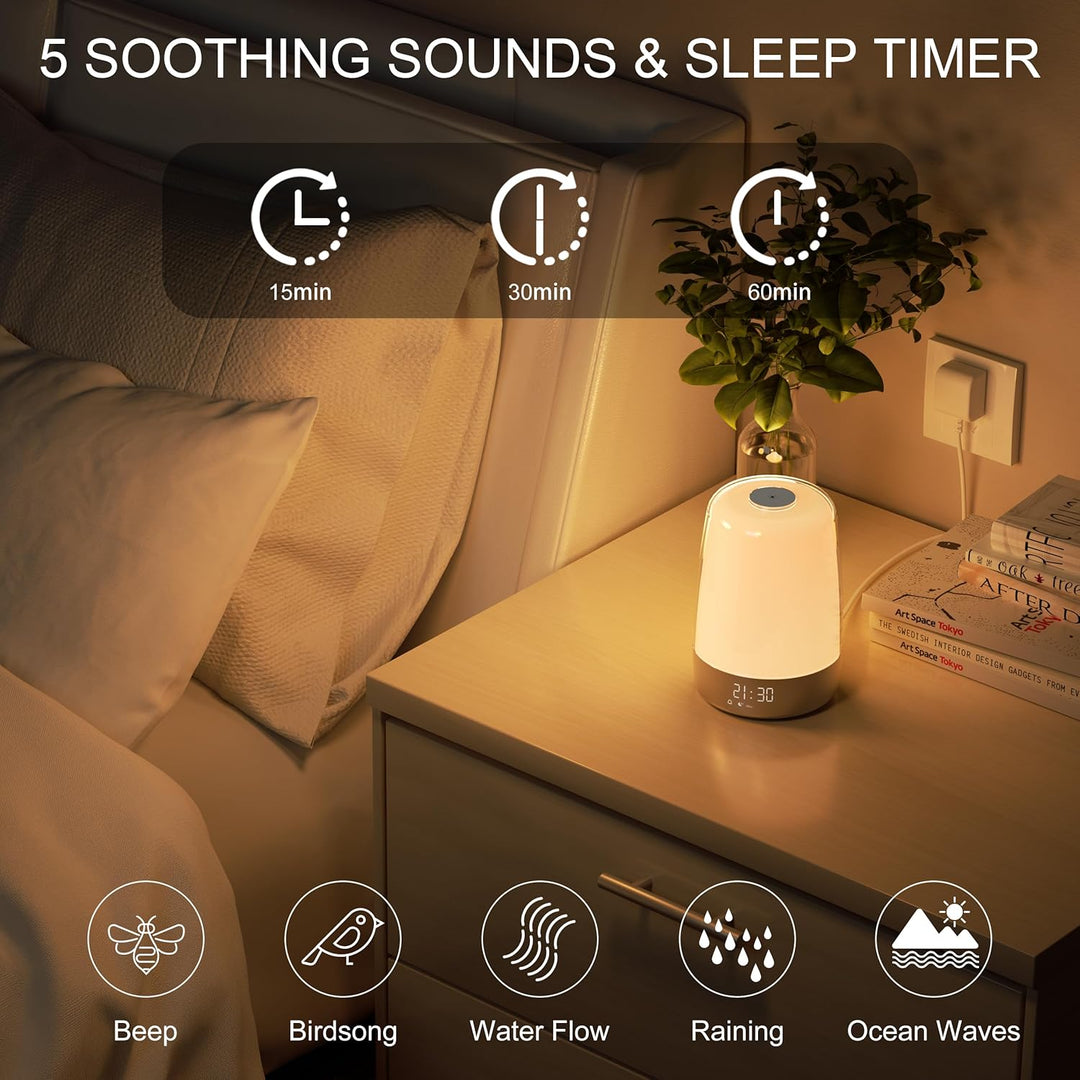 Skanto | Aurora Wake-Up Light | Sonnenaufgang & Sonnenuntergang | USB-C wiederaufladbar
