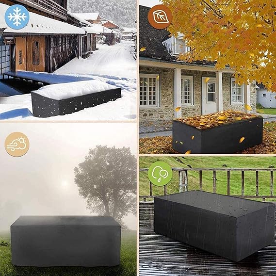 Skanto | Wasserdichte Gartenmöbelabdeckung Schwarz Polyester