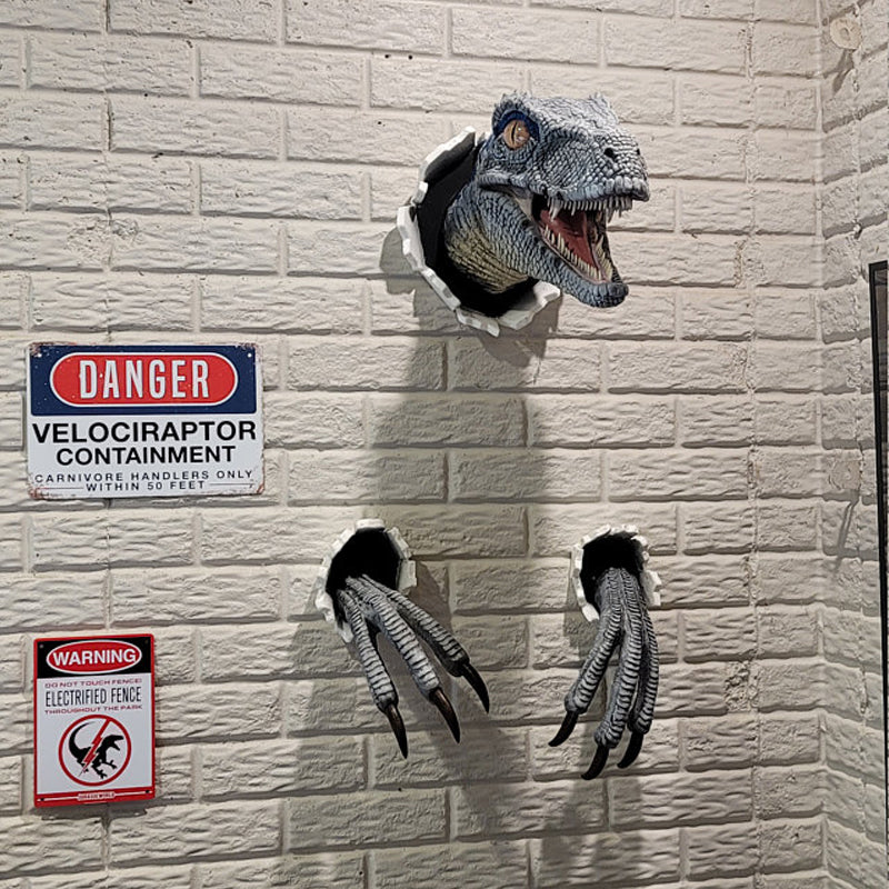 Skanto | Wanddurchbrechende Velociraptor-Dekoration