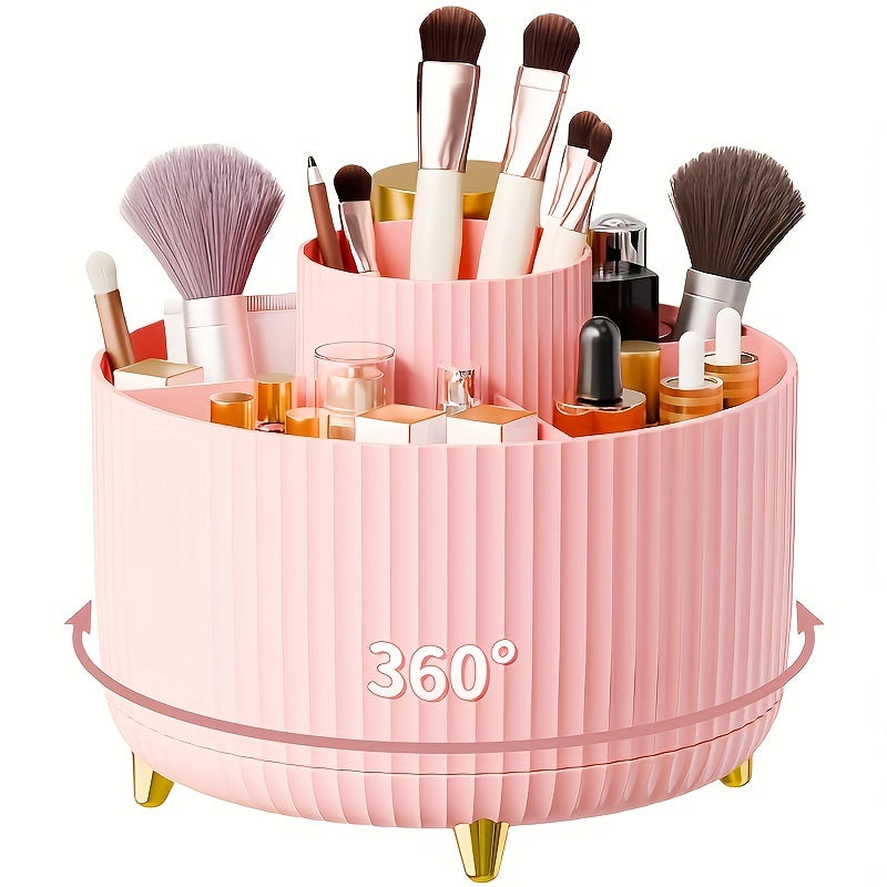 Skanto | GlamSpin – 360° drehbarer Make-up- & Schreibtisch-Organizer mit 5 Fächern
