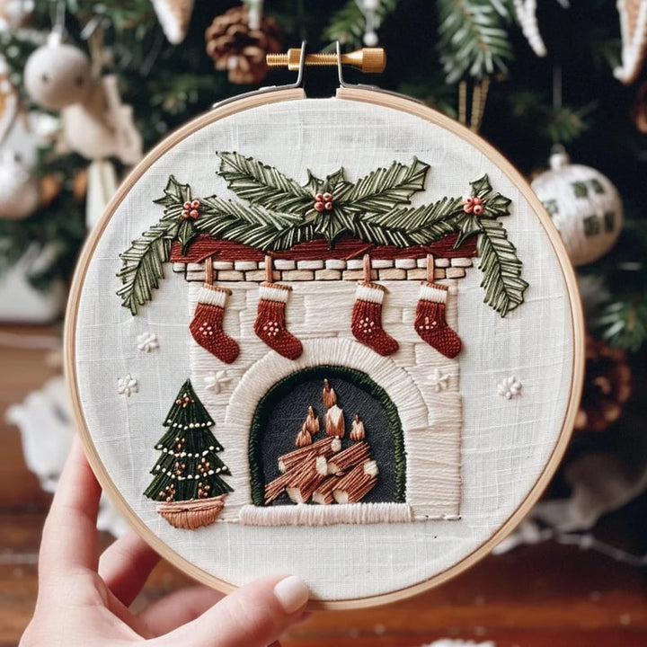 Skanto | Weihnachtliches Stickset DIY | Komplettes Bastelset für selbstgemachte Deko | 20 cm