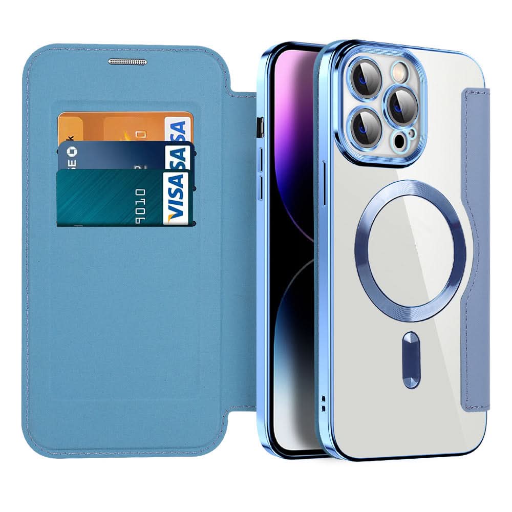 Skanto | Magnetische Leder-Klapphülle für iPhone 11–14 Serie