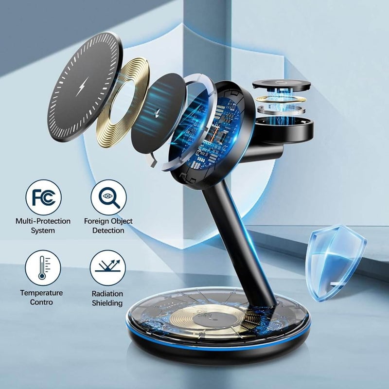 Skanto | Faltbares magnetisches 3-in-1 Wireless Ladegerät