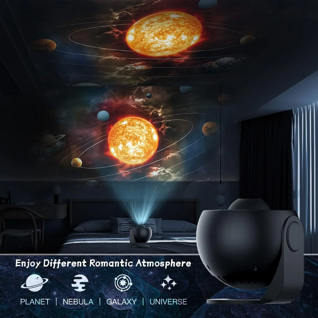 Skanto | Galaxy Projektor mit 360° Rotation – Atemberaubende raumweite Nachtansicht