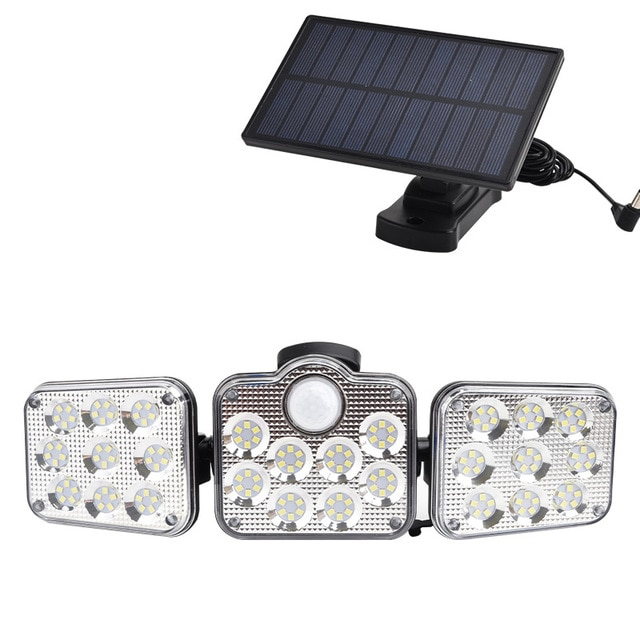 Skanto | Solar-LED-Strahler mit Bewegungsmelder – 3-Strahl-Außenbeleuchtung für Garten, Einfahrt und Garage
