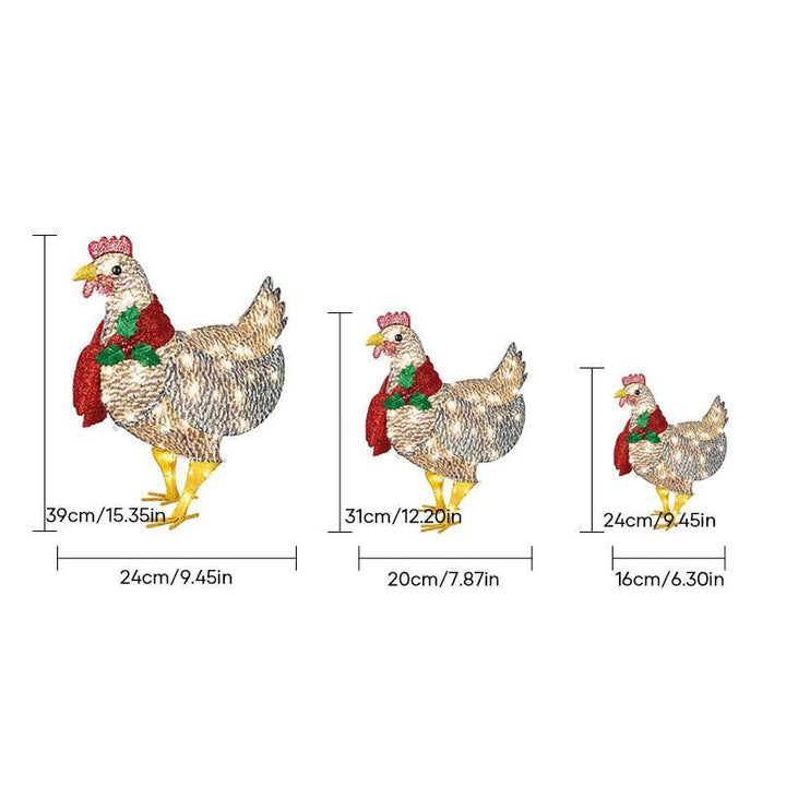 Skanto | Leuchtendes Huhn mit Schal Weihnachtsdekoration