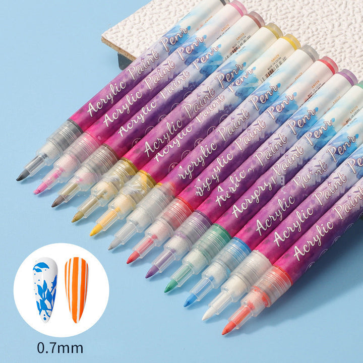 Skanto | 12-farbiger ultradünner gebogener Nagelstift