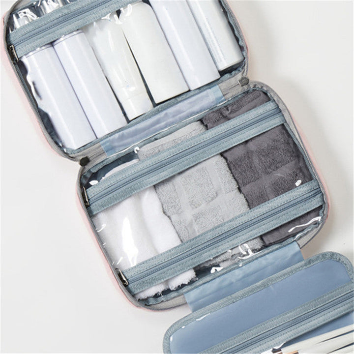 Skanto Skanto | Travelique Reise-Kosmetik-Organizer | Kompakt & Wasserabweisend | Mit 4 Fächern & 360°-Haken | Für Frauen & Männer