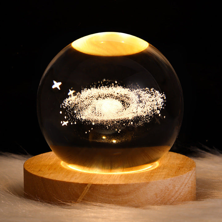 Skanto | LED Galaxy Nachtlicht Kristallkugel Tischlampe 3D Planet Mond Lampe Schlafzimmer Heimdeko für Kinder Party Geburtstagsgeschenke