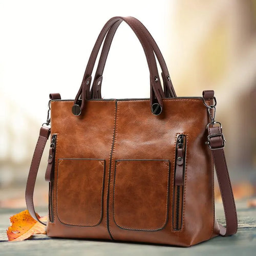 Skanto | Elly – Vintage Leder-Schultertasche für Damen | Handgefertigt und elegantes Design