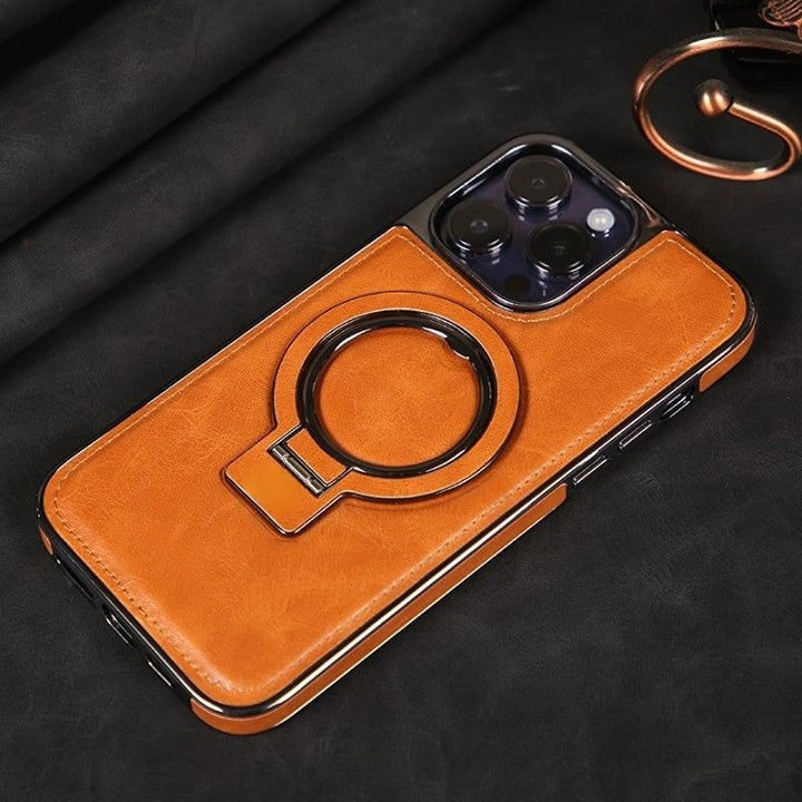 Skanto | Luxuriöse Leder-iPhone-Hülle mit unsichtbarem Ständer