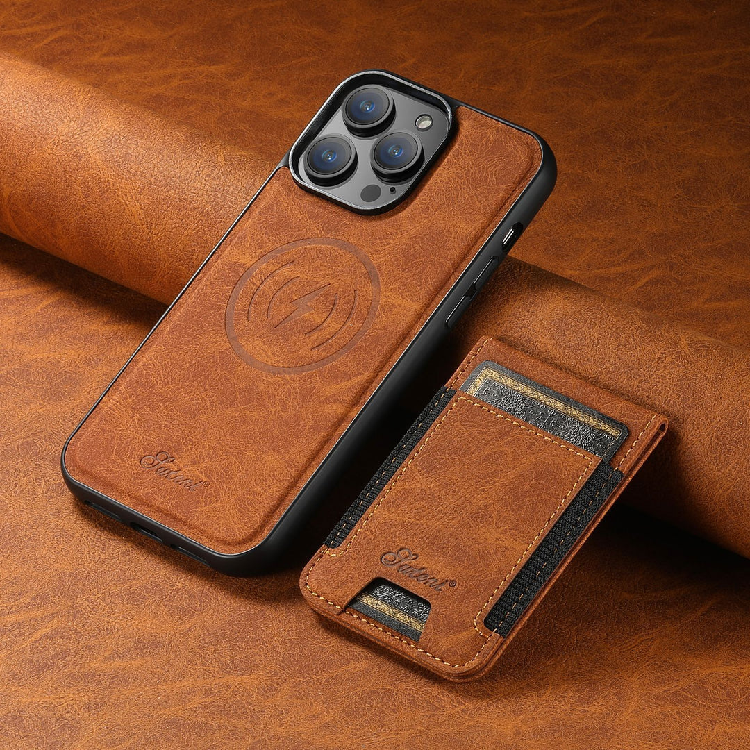 Skanto Leder Handyhülle mit Kartenhalter und MagSafe Kompatibilität