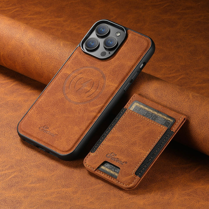 Skanto Leder Handyhülle mit Kartenhalter und MagSafe Kompatibilität