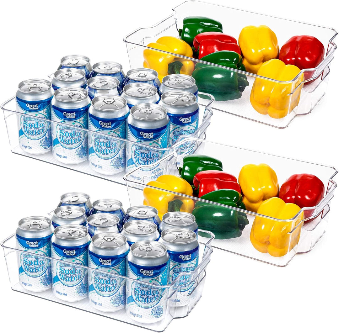 Skanto | Transparente Kühlschrank-Aufbewahrungsboxen (4 Stück) – Coolorganize