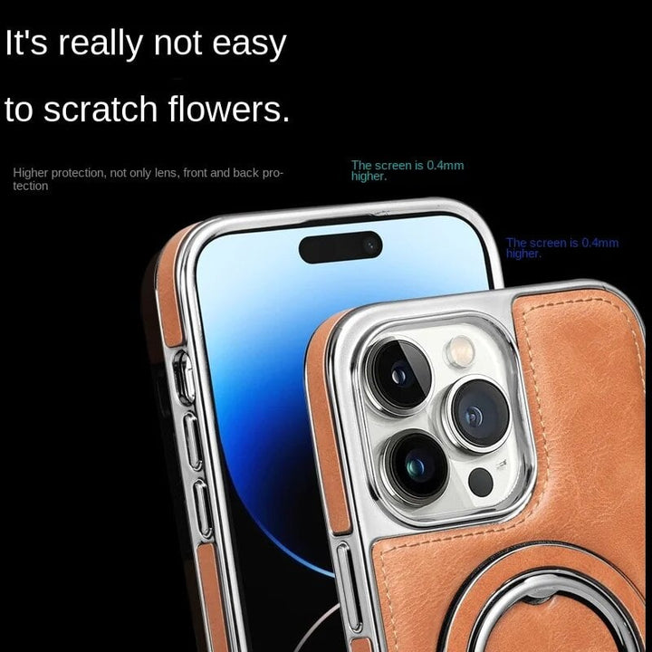 Skanto | Luxuriöse Leder-iPhone-Hülle mit unsichtbarem Ständer
