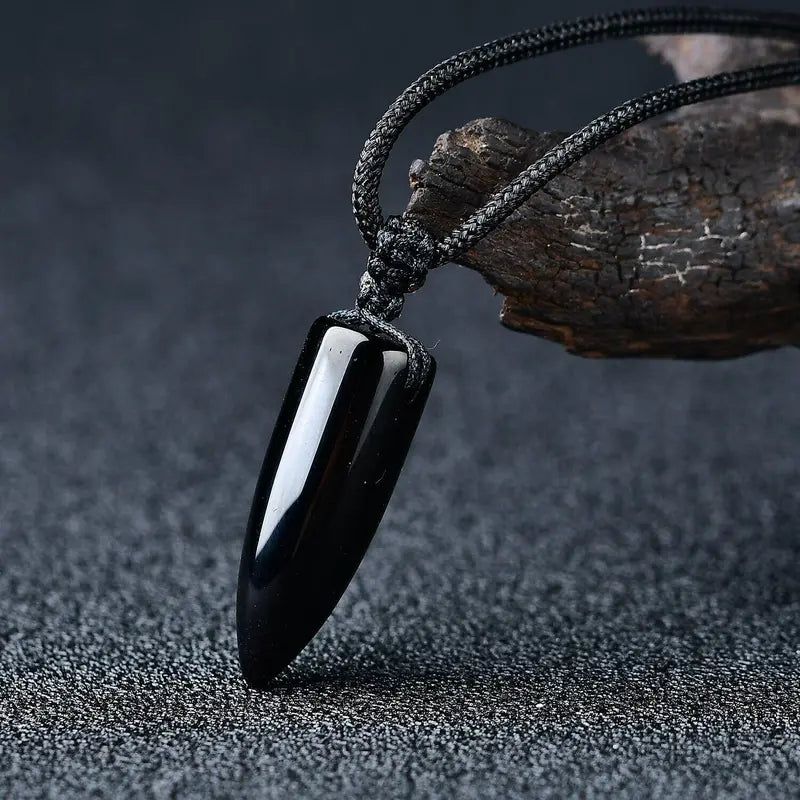 Skanto | Energetischer Schutz Obsidian-Stein-Halskette