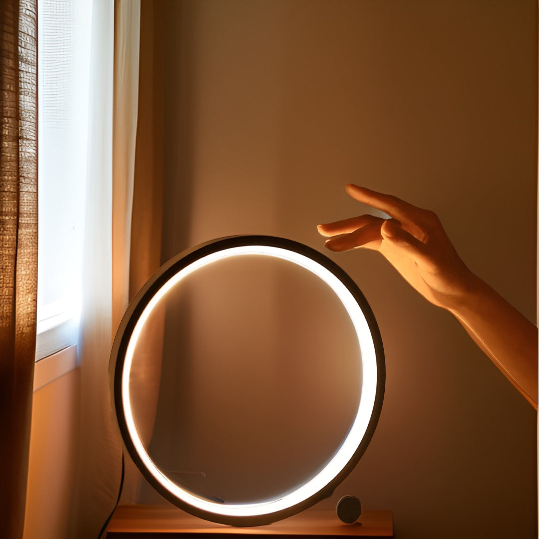 Skanto | Halo Glo Lampe – minimalistische dimmbare runde LED-Tischlampe