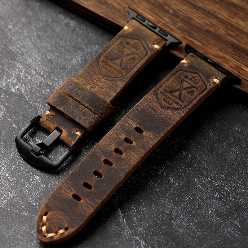 Skanto | Handgemachtes Vintage-Lederarmband für Apple Watch