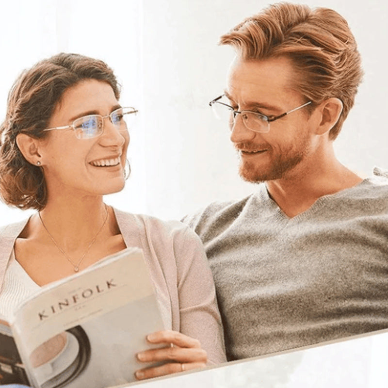 Skanto | Neu 2024: Hochharte Blaulichtfilter-Saphir-Lesebrille mit Dual-Fokus und intelligenter Lesefunktion