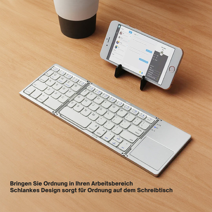 Skanto | Faltbare Bluetooth-Tastatur | Integriertes Touchpad | Schwarz