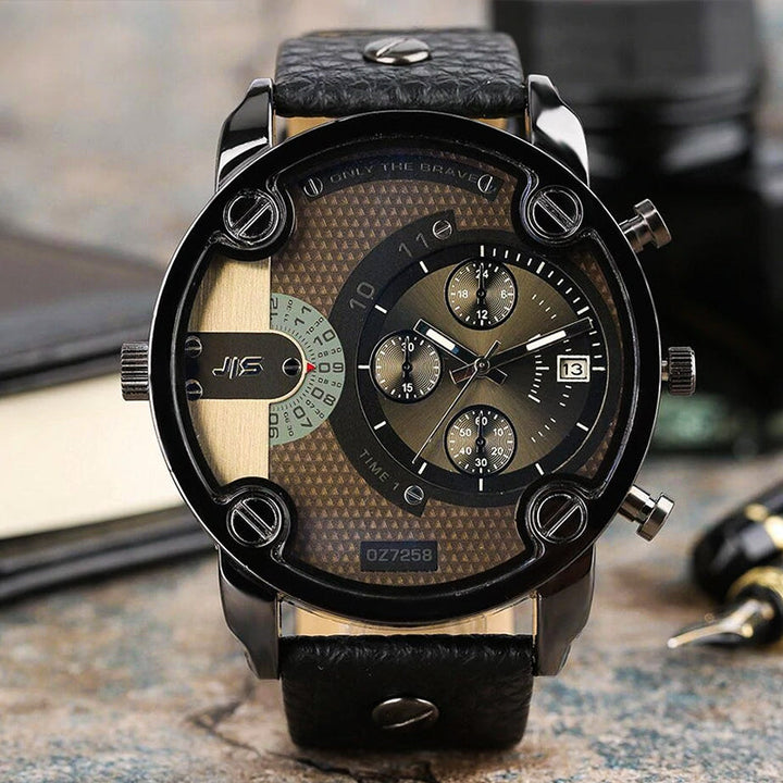Skanto | Herren-Mode-Armbanduhr mit großem Zifferblatt aus Stahl