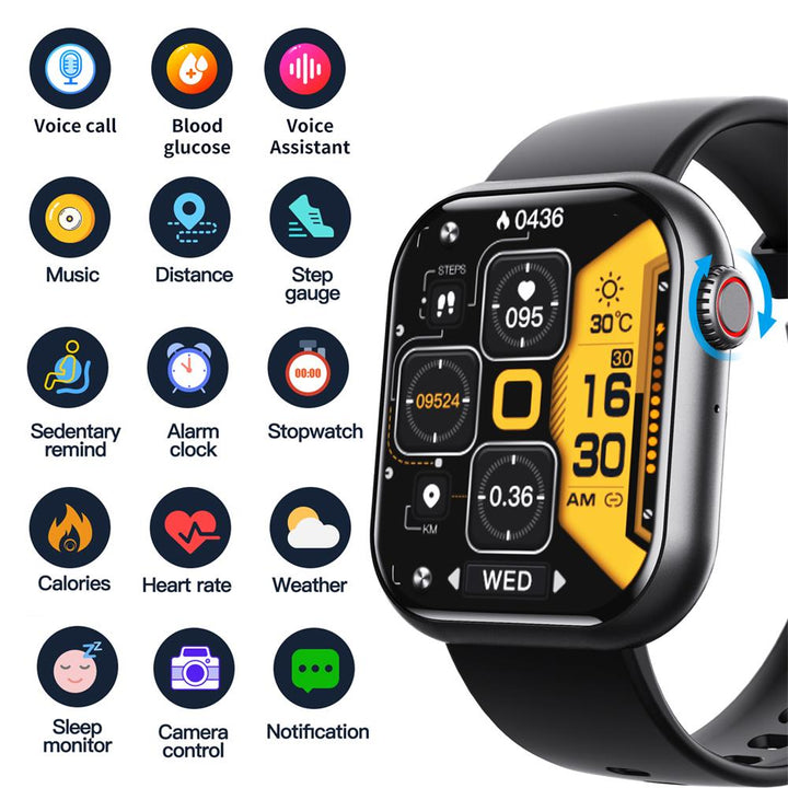 Skanto | Blutzucker Blutdruck Blutsauerstoff Schlafmonitor Wasserdichte Smartwatch