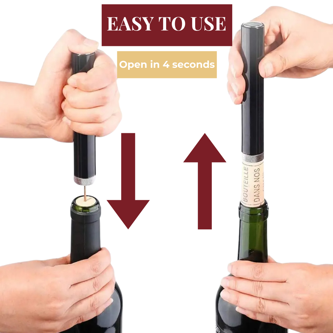 WineLuxe Luftdruck Weinumdreher – Edelstahl & Ergonomisches Design