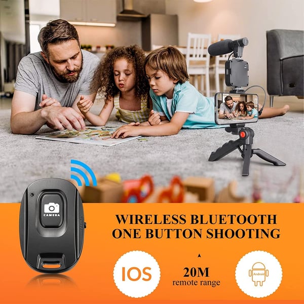 Skanto | Professionelles Video-Mikrofon-Kit mit Ständer und LED-Videoleuchte