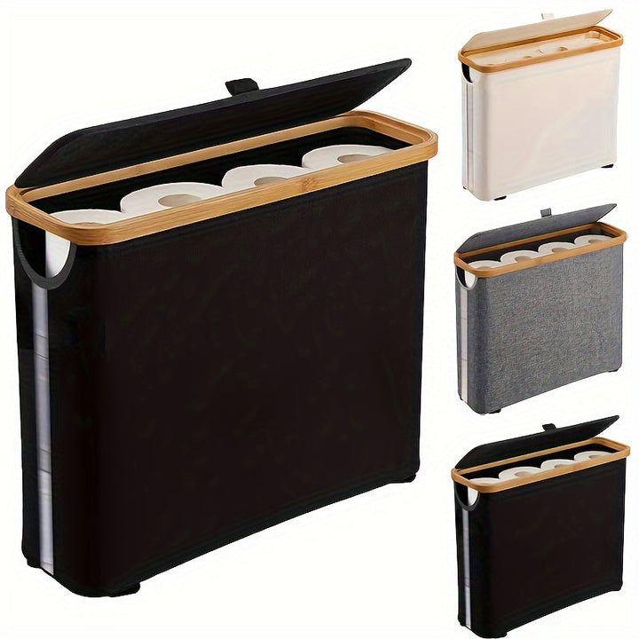 Skanto | Bambus-Toilettenpapierhalter für 12 Rollen – Geräumiger, atmungsaktiver & leichter Badezimmer-Organizer