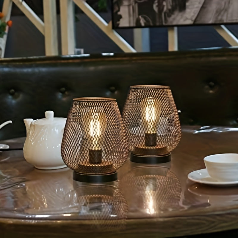 Skanto | RusticMesh Tischlampen-Set – Industrieller Stil und stimmungsvolle Beleuchtung